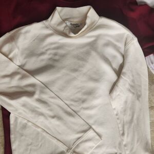 2 Allison Lane mock turtlenecks, white and cream